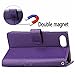BlackBerry KEYone Mercury Case Cover EMAXELER Embossing Colour Stylish Wallet Cover Kickstand Credit Cards Slot Cash Pockets PU Leather Flip For BlackBerry KEYone Mercury Clover Purple