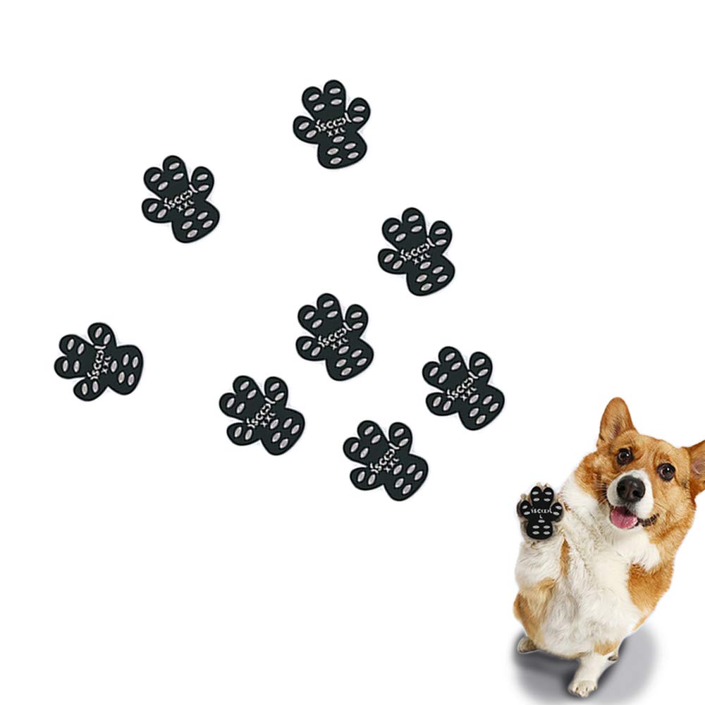 PAPIEEED 8 Pieces Dog Foot Pad Adhesive, Outing Puppy Paw Protector Pad, Walking Dog-shoe Avoid Wounded Scald for Outdoor Activity