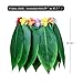Hangnuo 5 PCS Hula Skirt Hawaiian Costume Set with Green Leaves Necklace Bracelets Headband, Luau Party Favors for Adults Women and Men