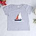 PHOTNO 1Set Suit outfit for Kid Baby Boys Summer Short sleeve t-shirt tops + Striped Beach Pants toddler (1-5Y) (100 (3T), Grey)