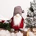 GMOEGEFT Scandinavian Christmas Gnome Plush, Swedish Tomte, Nordic Santa Gnome, Holiday Home Decoration Birthday Gift, 17 Inches (Grey with Red Dots Stand)
