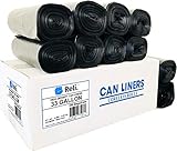Reli. 33 Gallon Trash Bags Heavy Duty (250 Count Bulk) - Black Garbage Bags 30 Gallon - 32 Gallon - 35 Gallon, Bulk Trash Bag Can Liners