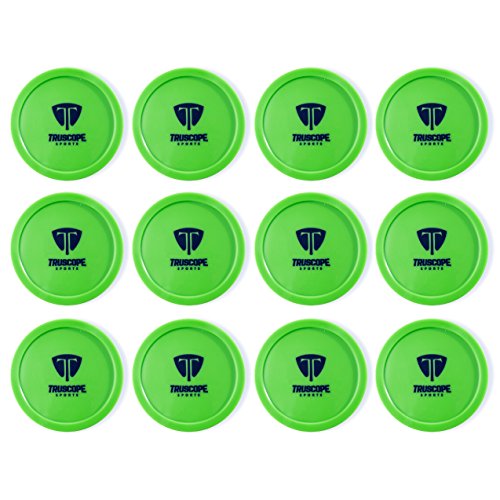 Truscope Sports 12 Pack 3 1/4 Inch Air Hockey Pucks (Green)