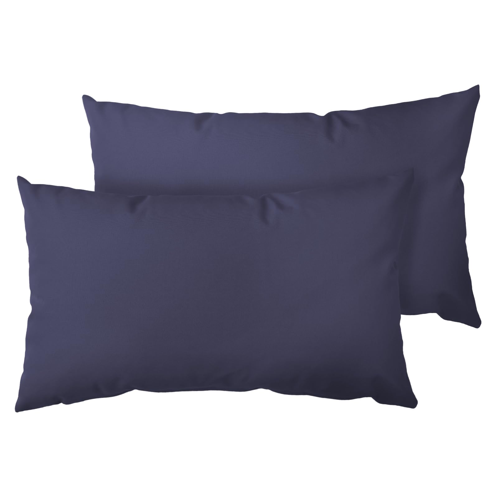 Photo 1 of Metliv Ergonomic 12x20 Inch Outdoor Lumbar Pillow Covers Waterproof Support Cushion for Patio Chairs, Benches, Sofas Porch, Navy