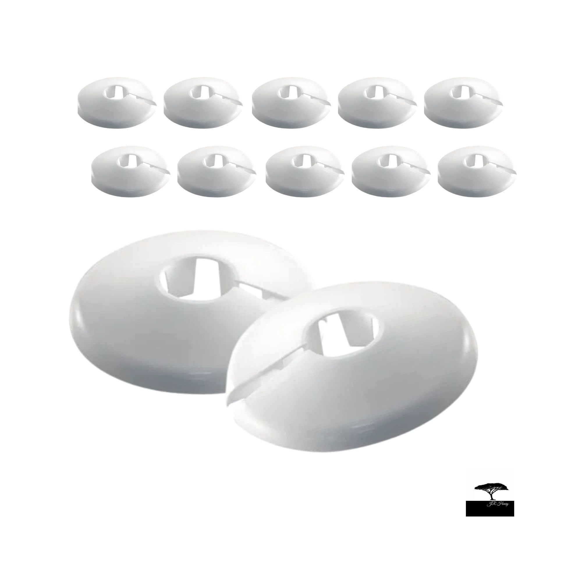 Plastic Radiator Water Pipe Covers Collars, Pipe Decoration Fit for 15 mm Diameter Pipes -12 PCS White