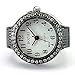 Black Womens Crystal Quartz Finger Ring Watch with Gift Box