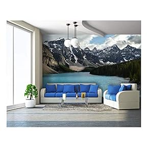 Nature Mountain Sceney with Beautiful Lake - Removable Wall Mural | Self-Adhesive Large Wallpaper - 66x96 inches