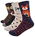 Bienvenu Women's 4 Pack Animal Socks Winter Cotton Thick Crew Socks, Style 2