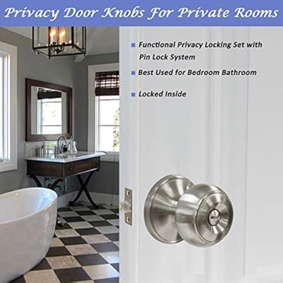 5 Pack Bathroom Door Lock Bedroom Privacy Knob Interior