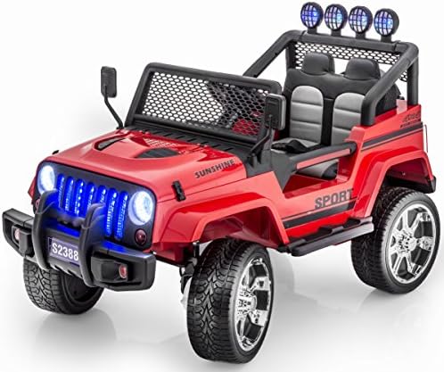 New Premium Jeep Wrangler Style 12v Ride on Toy, Car for Kids with Remote Control by KidsVipOnline