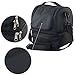 Nex Lunch Bag Double Cooler Carry Bag Insulated Tote Large Capacity with Adjustable Shoulder Strap and Zip Closure Travel Lunch Tote(Black)