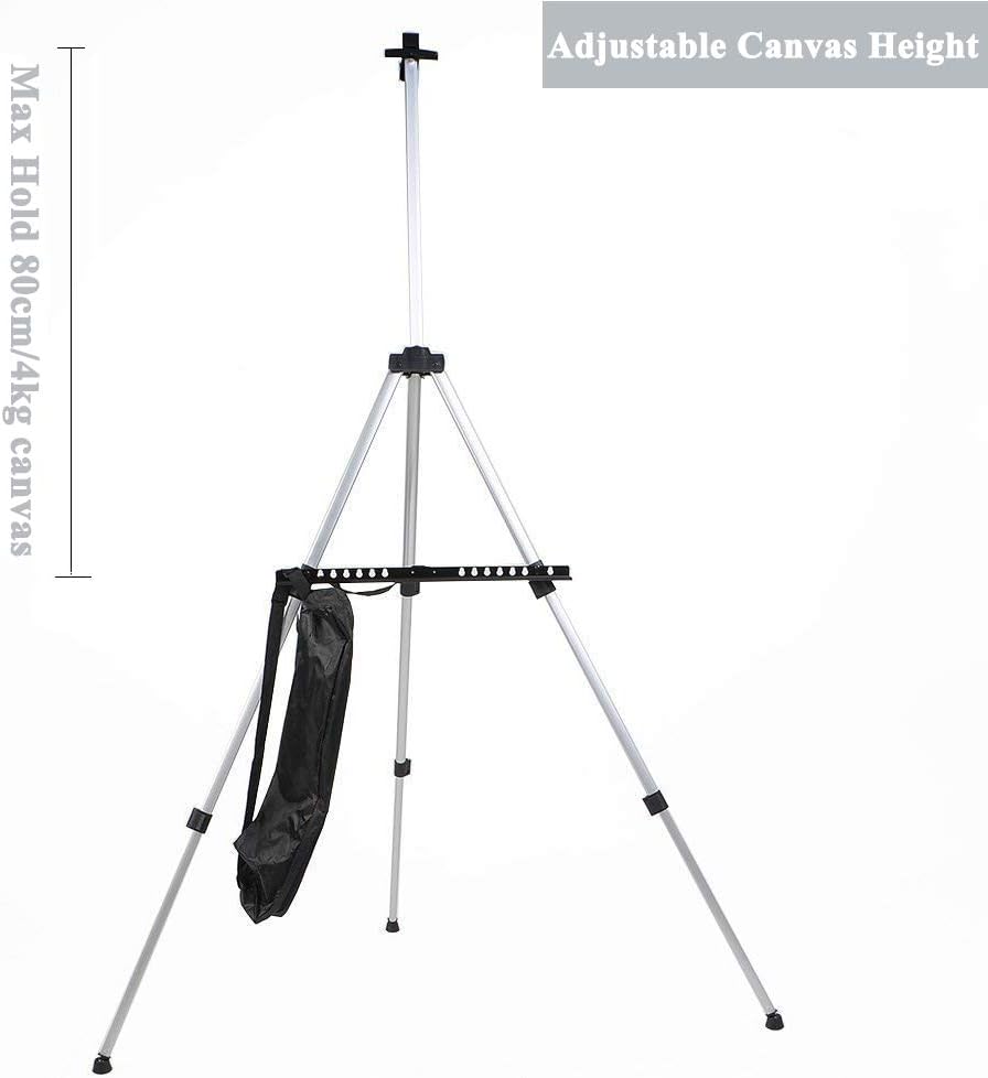 amzdeal Art Easel Stand 23.6"- 66" Adjustable Artist Easel Stand Extra Thick Aluminum Metal Tripod Display Picture/Post/ a2 a3 a4 Canvas Easel Floor/Table-Top Drawing and Displaying : Office Products
