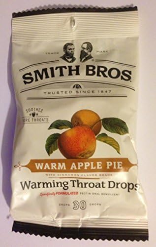Pack Of 6 Warm Apple Pie Warming Throat Drops 30 Drops=180 Drops by Smith Bros