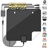 50-80Miles Amplified Indoor TV Antenna- 4K Free Channels[2019 Upgraded] HDTV Antenna Digital TV Signals Booster High Reception Long Range Amplifier for 4K/1080p 9.8Ft Coax Cable