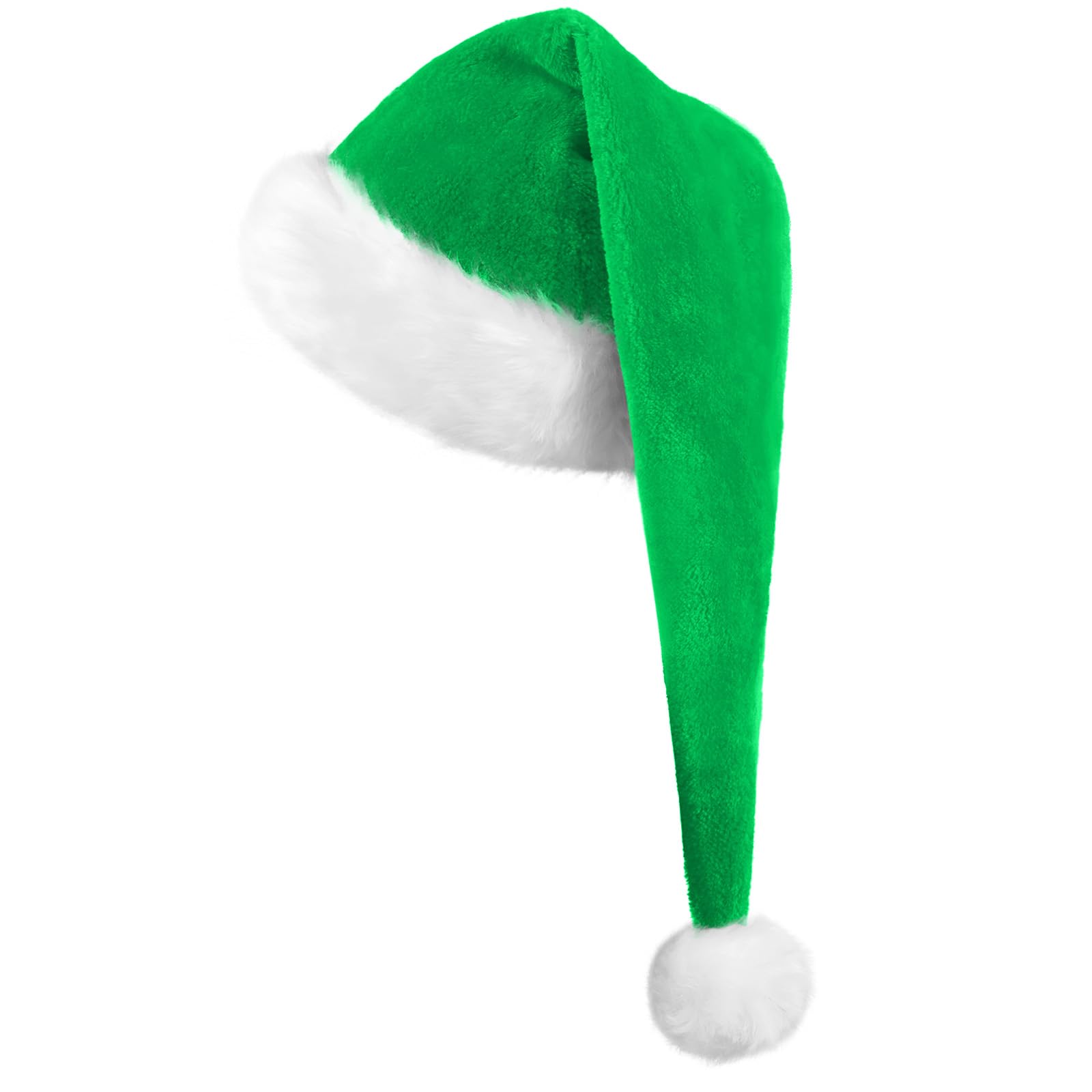 KONVINIT Christmas Hat Santa Hat for Adults,Plus Long Xmas Hat Luxury Santa Claus Hat,Christmas Party Hat for Men and Women,Christmas Accessory for Christmas Party or Costume,green, — image 1