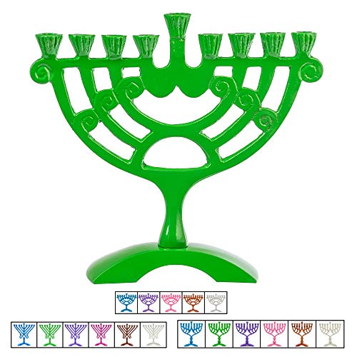 image for Ner Mitzvah Colored Candle Menorah - Fits All Standard Chanukah Candle