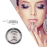 Magnetic False Eyelashes, 4 Pieces 3D Reusable Fake Eyelashes for Women Makeup, Perfect for Round Eyes & Deep Set Eyes, No Glue Required