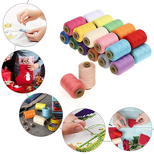 MILIJIA Sewing Threads, 24 Colors Polyester Thread, 1000 Yards Each Spools, Sewing Kits for Hand & Most Sewing Machine