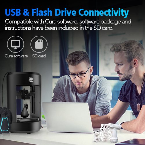 Mini 3D Printer - 3.9"x5.3"x4.7" Build Volume Desktop 3D Printer with Fully Metal Body, USB & Flash Drive Connectivity, Includes SD Card, Sample Filaments with Tools, Only Works with PLA 1.75mm - Thumbnail 4