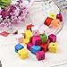 Pandahall 50 Pcs 14MM Mixed Color Cube Wood Beads, Lead Free, Dyed, about 14mm long, 14mm wide, 14mm thick,hole: 5mm