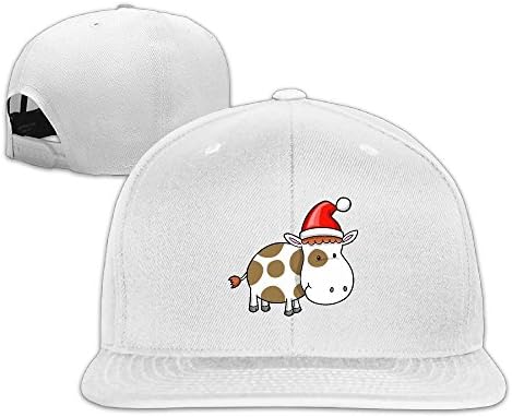 XHX Unisex Cute Christmas Cow Flat Hat Snapback Hip Hop Baseball Cap
