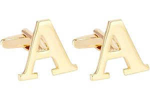 Salutto Men's Gold Alphabet Cufflinks 1 Pair with Gift Box