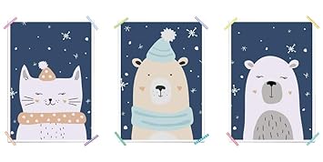 myprinti® 3er Set Kinderzimmer Poster Babyzimmer Bilder | Junge Mädchen Baby | Wanddeko Bildergalerie Deko | Größe DIN A5 | K