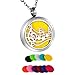 HooAMI Aromatherapy Essential Oil Diffuser Necklace Stainless Steel Perfume Locket Pendant with 12 Refill Pads