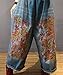 YESNO Women Strap Rompers Jumpsuits Floral Printed Denim Casual Bib Pants 100% Cotton Distressed Boyfriend Wide Leg Pocket P91P2