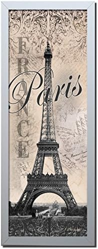 Eiffel Tower Global Vintage Travel Art Print Poster by Todd Williamss; One 6x18in Black Framed Image