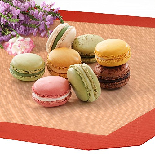 Silicone Baking Mat 3 Pack Silicone Mat for Baking Sheets Nonstick for Baking Sheet Cookie Bread -Macaron/Pastry/Cookie/Bun/Bread Making (16.5" x11.6”)