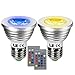 LE Pack of 2 Units 3W Dimmable RGB MR16 E27 LED Bulbs, Color Changing, 30° Beam Angle, 16 Color Choices, Remote Controller Included, LED Light Bulbs, LED Spot light, Spot Bulb