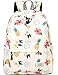 School Bookbag for Girls, Cute Pineapple Water Resistant Laptop Backpack College Bags Women Travel Daypack + 5 Pieces Canvas Floral Pencil Case