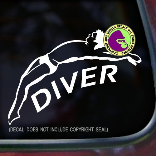 DIVER MALE Springboard Vinyl Decal Sticker E