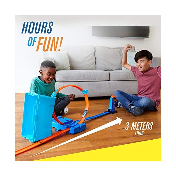 Hot Wheels Track Builder Multi Loop Box Ultimate Storage 1 Feet of Track, Connectors, Launcher, Diecast Car, Portable…