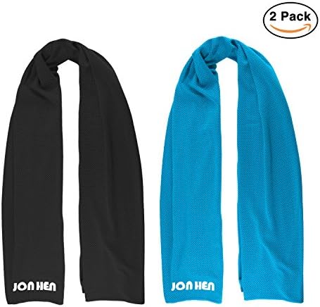 Jonhen New Cooling Towel for Neck Snap Cool Towel for Sports (2pack-Blue/Black)