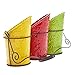 ienjoyware Kitchen Utensil Holder Set (4 Pieces) - 3 Ceramic Crocks & 1 Portable Wire Caddy - Multi-Color