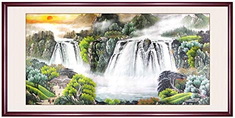 XG Inc Large Size Feng Shui Painting Treasure Basin, Landscape Art Chinese Painting, Office Living Room Decoration attracts Wealth and Good Luck (Frameless Painting),G,50x100cm