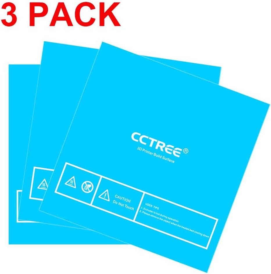 CCTREE 3D Printer Build Surface with 3M Sticker 3D Printer heated Bed Sheet For Select Mini 3D Printer V2 120x120mm (Pack of 3)