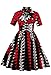 Womens African Dress Maxi Dashiki Print Fit and Flare Half Sleeve Expansion 2 Pcs Skirt with Pockets