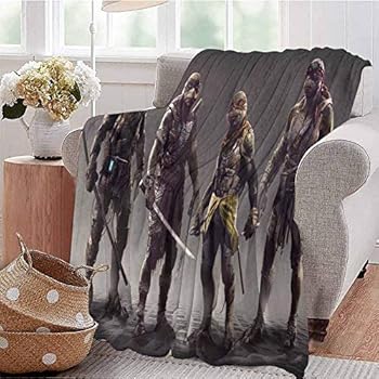 HouseDecor Throw Blanket Plush Teenage Mutant Ninja Turtles for Couch Bed Living Room 80X60 Inch