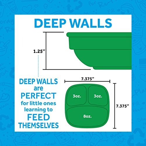 image for Re-Play Made in USA 3pk Divided Plates with Deep Sides for Easy Baby, 