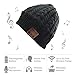 Momoday Unisex Wireless Music Hat Beanie with Stereo Headphone Speaker Hands-Free Talking Braiding Knitting Warm Winter for Fitness Outdoor Sports Walking Christmas Birthday Gifts (Black)