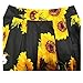 Girstunm Women's Pleated Vintage Skirt Floral Print A-line Midi Skirts with Pockets Sun-Flowers XL