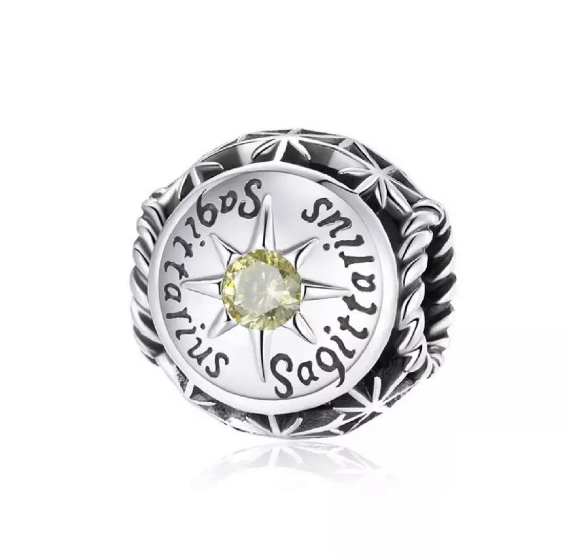 FeatherWish Zodiac Star Sign Horoscope Birthday Constellation Family Bead Charm Sterling Silver 925 Fits And Compatible With Pandora Bracelets Gift For Friend Sister Daughter (Sagittarius)