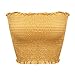 Sweetbei J Womens Strapless Pleated Summer Sexy Bandeau Tube Crop Tops Stripe-Yellow M