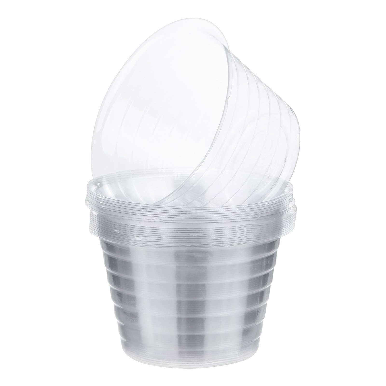 M METERXITY 20-Pack Plastic Plant Saucer, 5 Inch Clear Thin Plant Saucer Drip Tray for Indoor/Outdoor, Planter Liners Nursery Pots