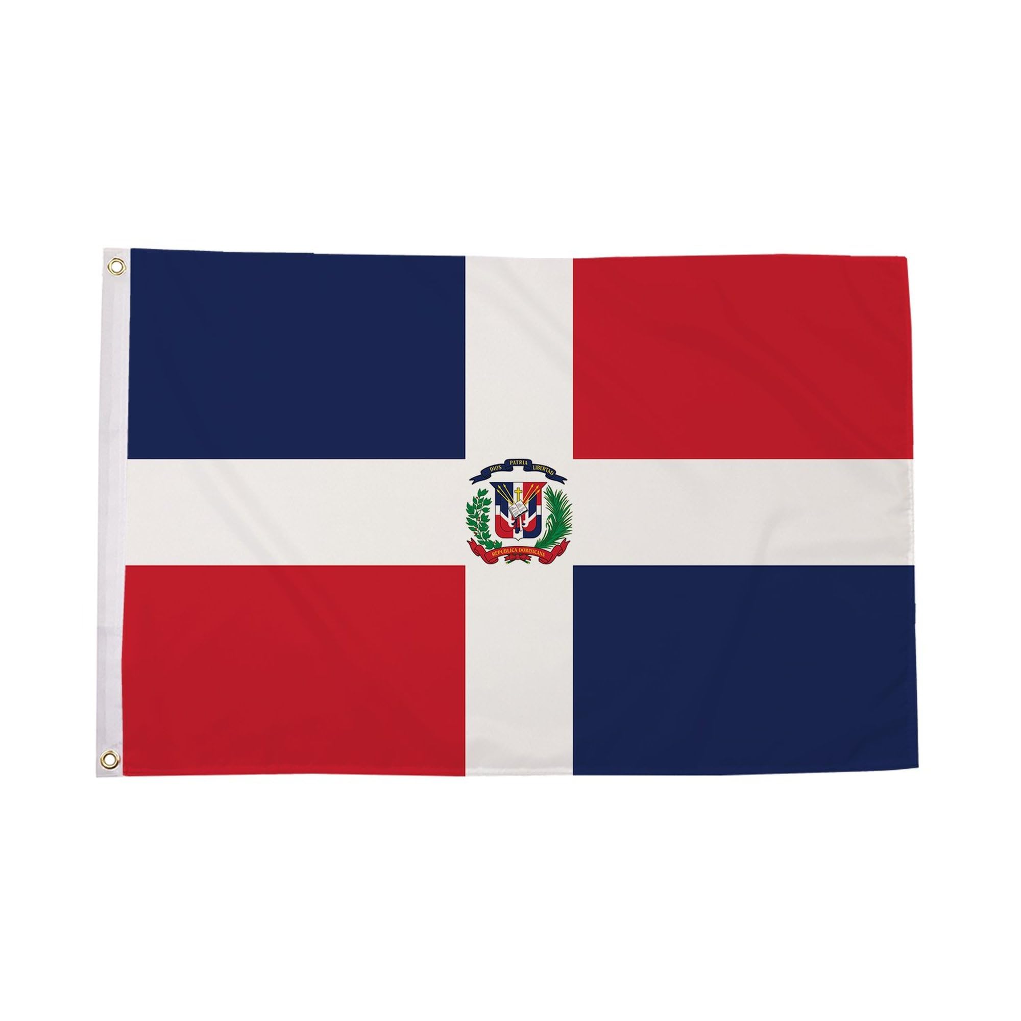 Flagtex Dominican Republic Flag 3ft x 2ft National Flag Blue Red White Cross Coat of Arms Premium Polyester Brass Grommets Double Stitched 90cm x 60cm Indoor Outdoor Banner Decoration