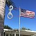 1 Pair 3 Inch White Rubber Coated Brass Swivel Snap Clips - Heavy Duty Flag Pole Halyard Rope Attachment Hooks Accessory, Coated for Reduce Noise
