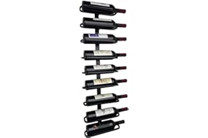 Wall Mounted Wine Rack, Industrial Metal Wine Holder Rack (9 Bottles)